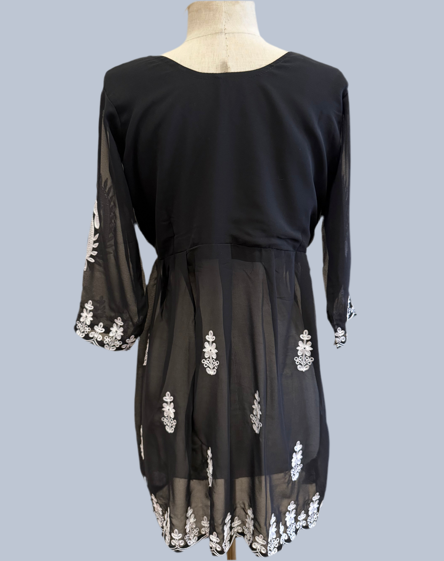 Georgette tunic with Aari machine thread work