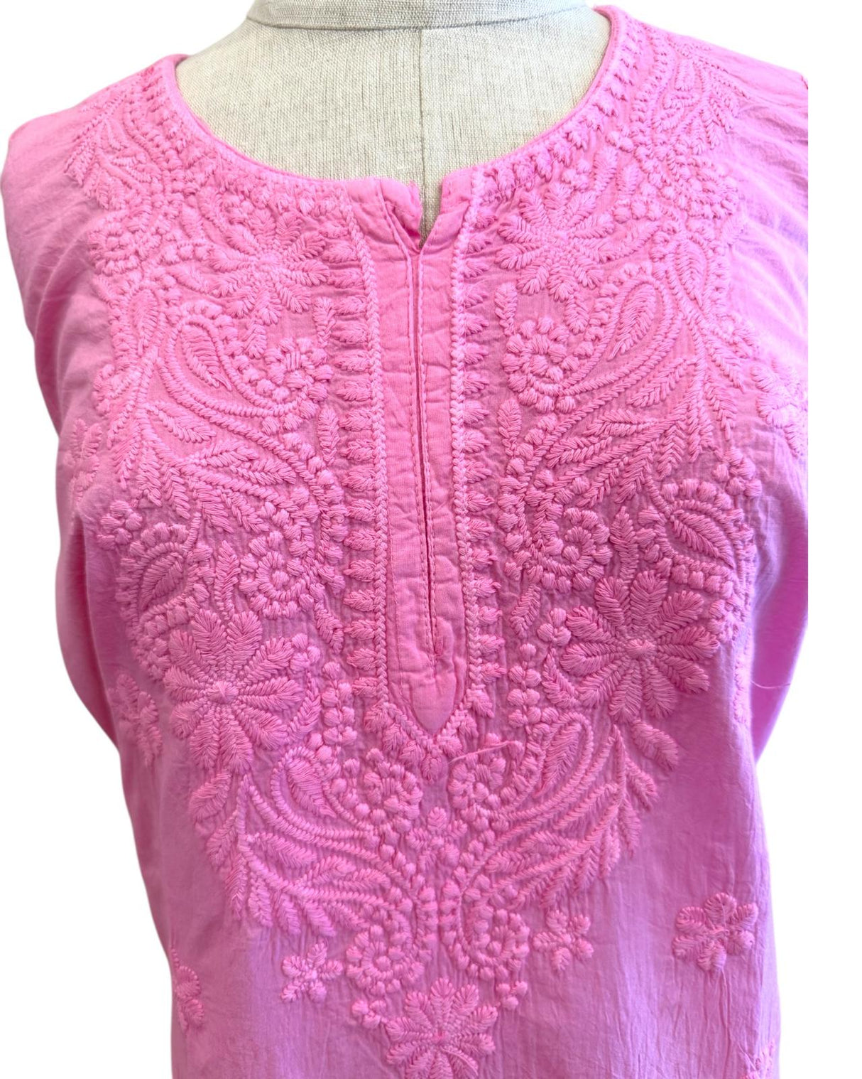 Bright Pink long Embroidery Kurta