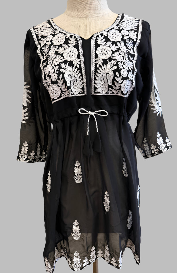 Georgette tunic with Aari machine thread work