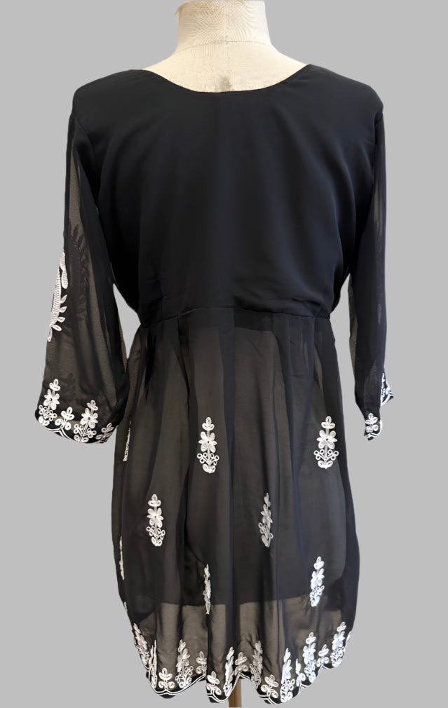 Georgette tunic with Aari machine thread work