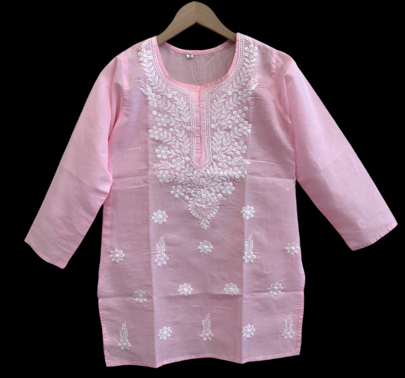 Women's Cotton Kurti with Chicken Embroidery