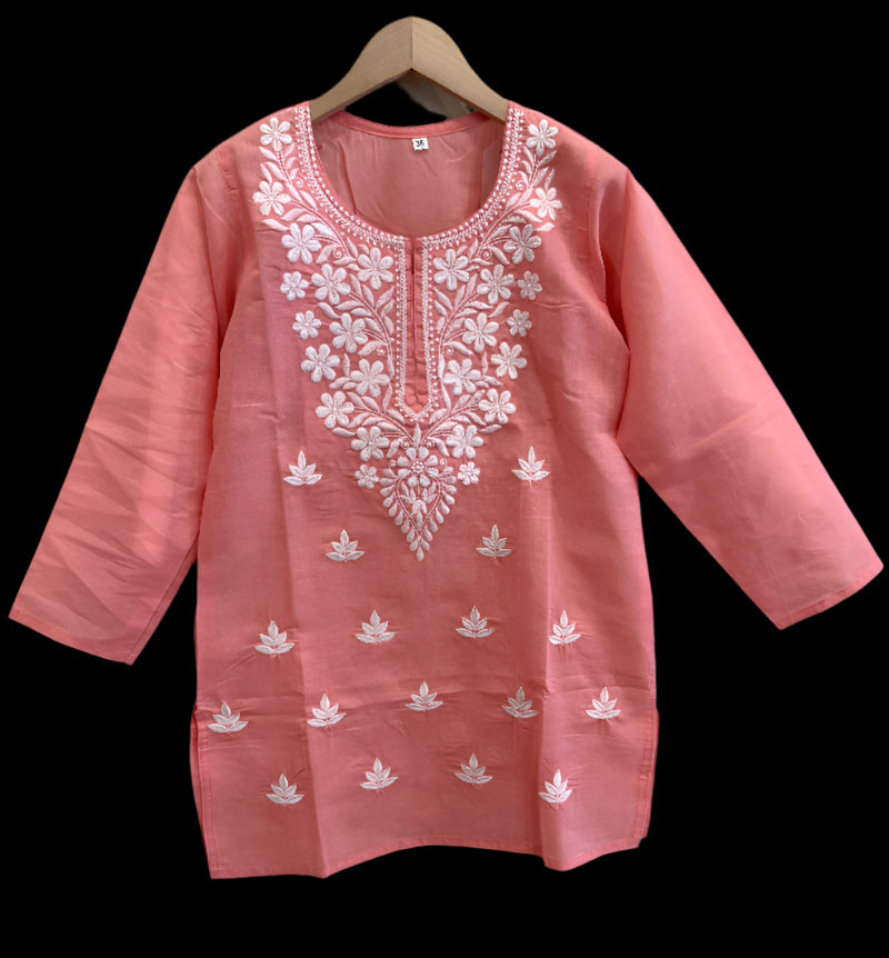 Women's Cotton Kurti with Chicken Embroidery