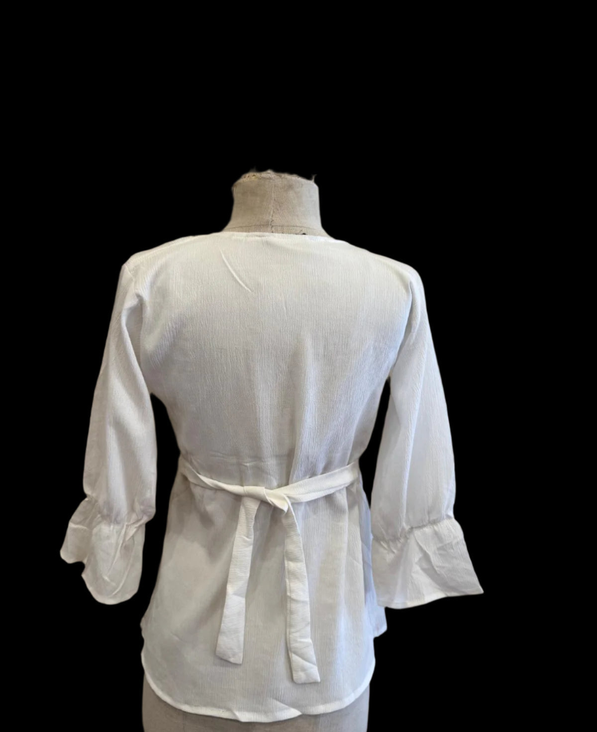 White Crinkle Cotton Colorful Embroidery Tunic