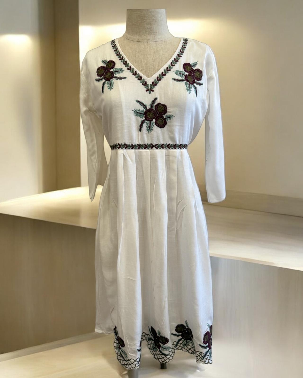 Women's Embroidered Cotton Dress