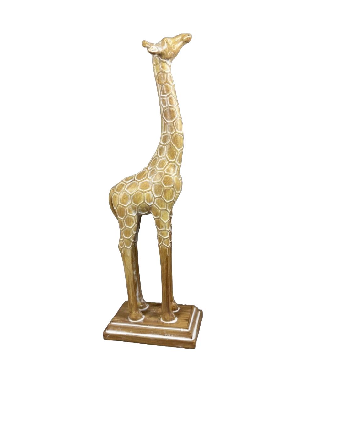 Handcrafted Tall Giraffe Figurine – Geometric Gold Finish