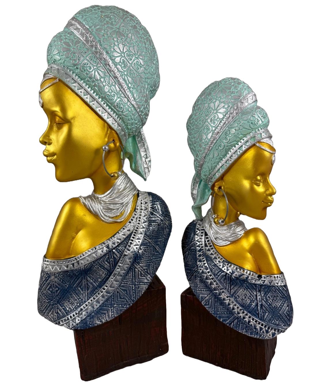 Elegant Tribal Woman Sculptures- Handcrafted Decorative Figurines