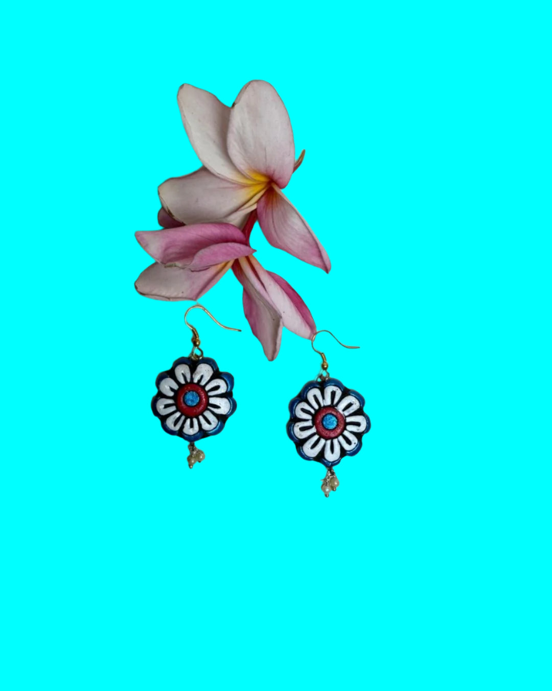 Handmade Bohemian Clay Flower Earrings