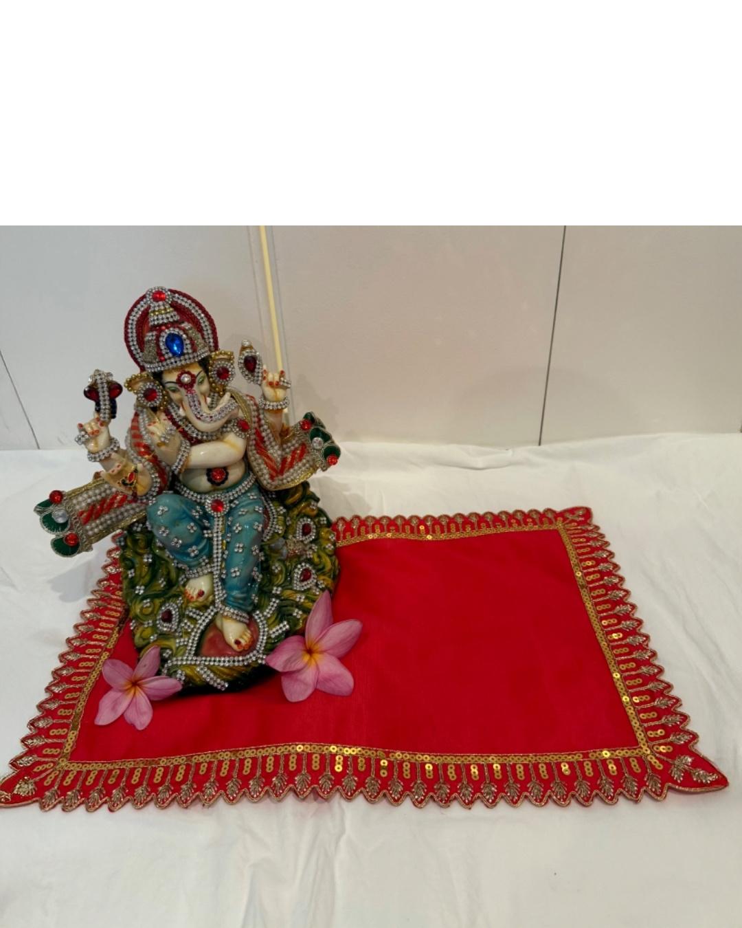 Asan - Decorative Cloth with Golden Embellished Border