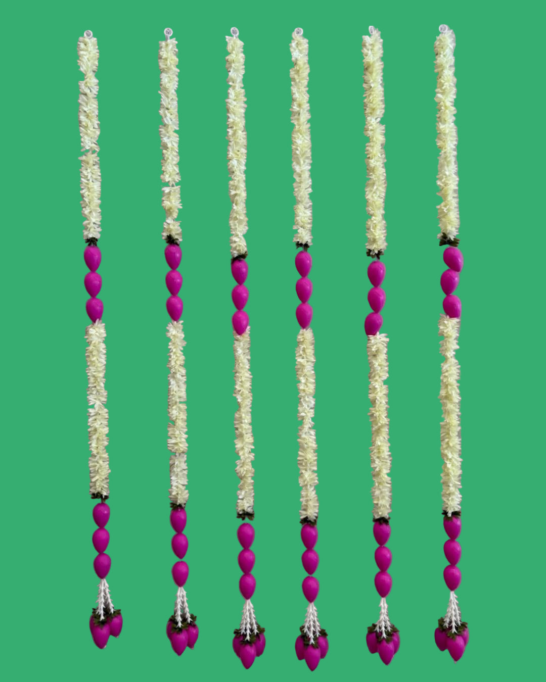 Artificial Floral Garland – Cream & Magenta