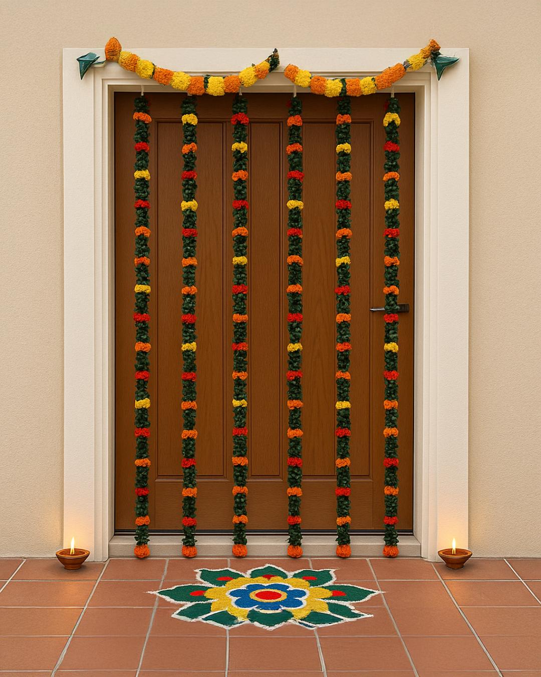 Artificial Marigold Hanging Garland – Single String