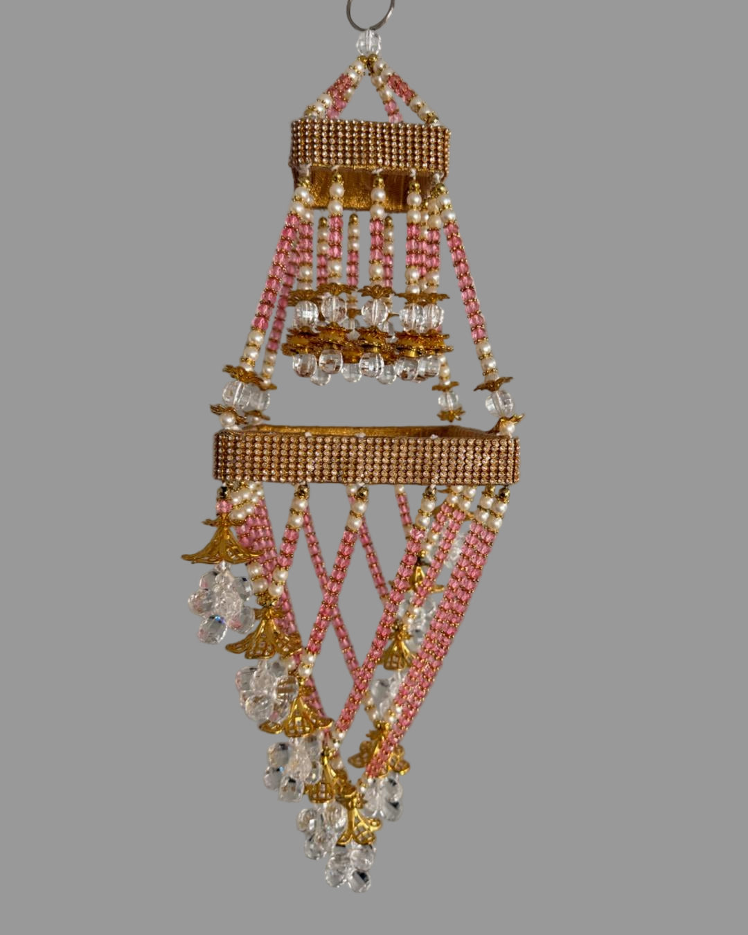 Handcrafted Crystal & Pearl Beaded Decorative Hanging