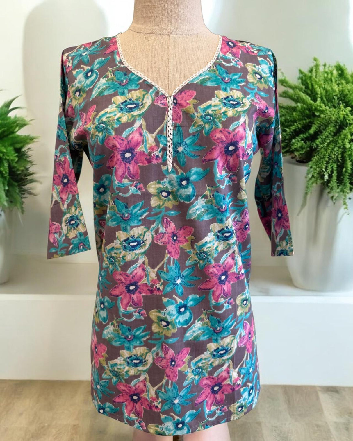 Cotton Floral printed short Tunic