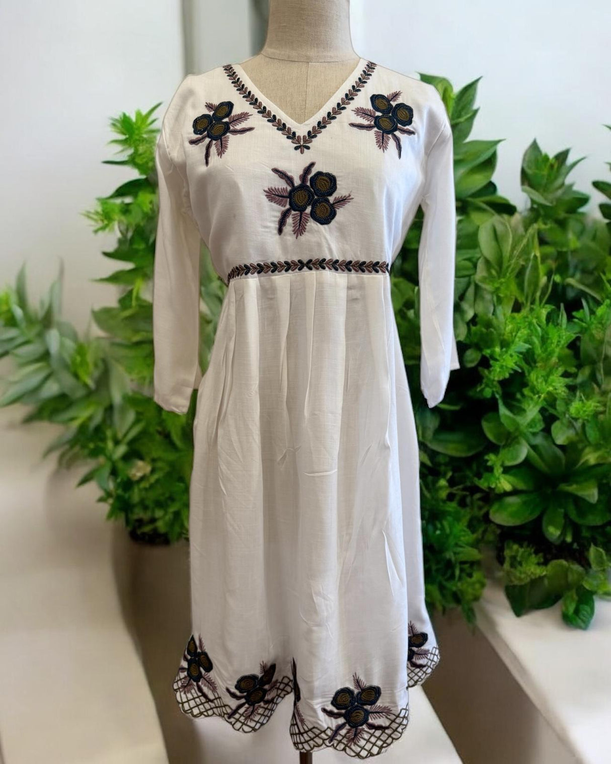 Women's Embroidered Cotton Dress