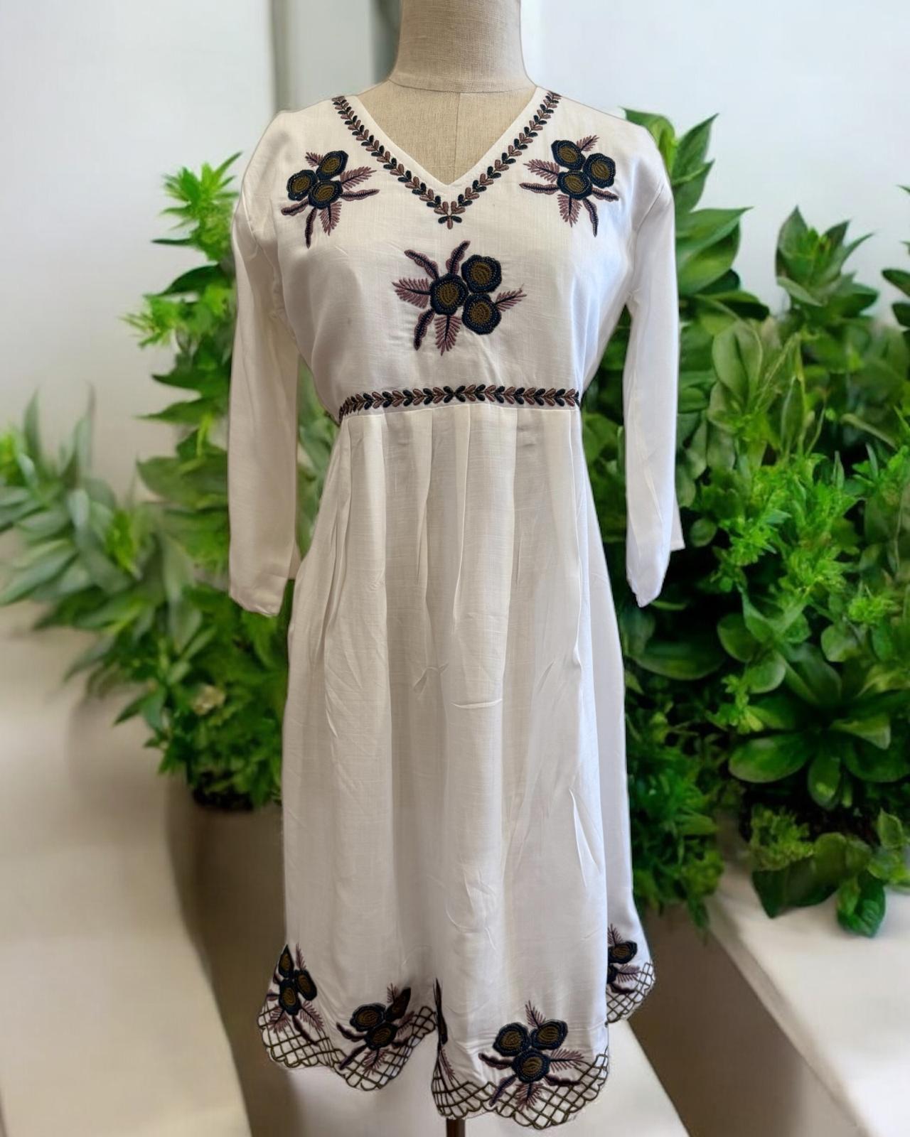 Women's Embroidered Cotton Dress