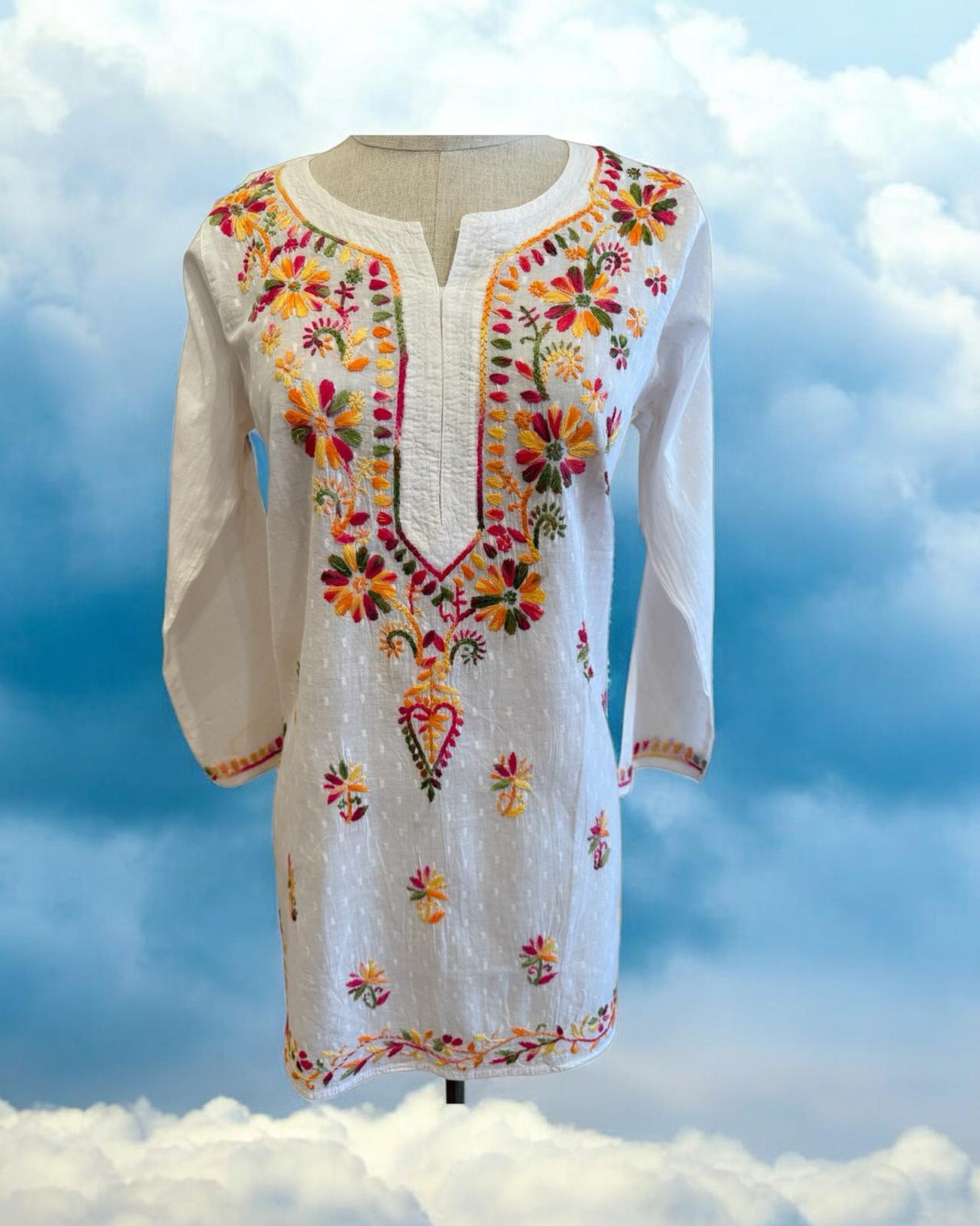 Women's Pure cotton chickan kari Tunic