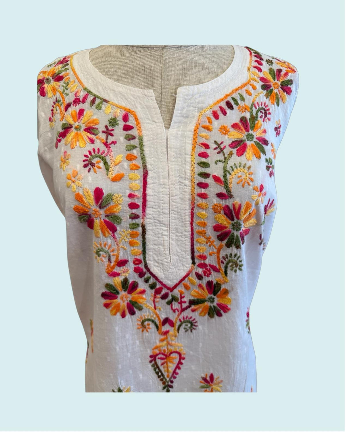 Women's Pure cotton chickan kari Tunic