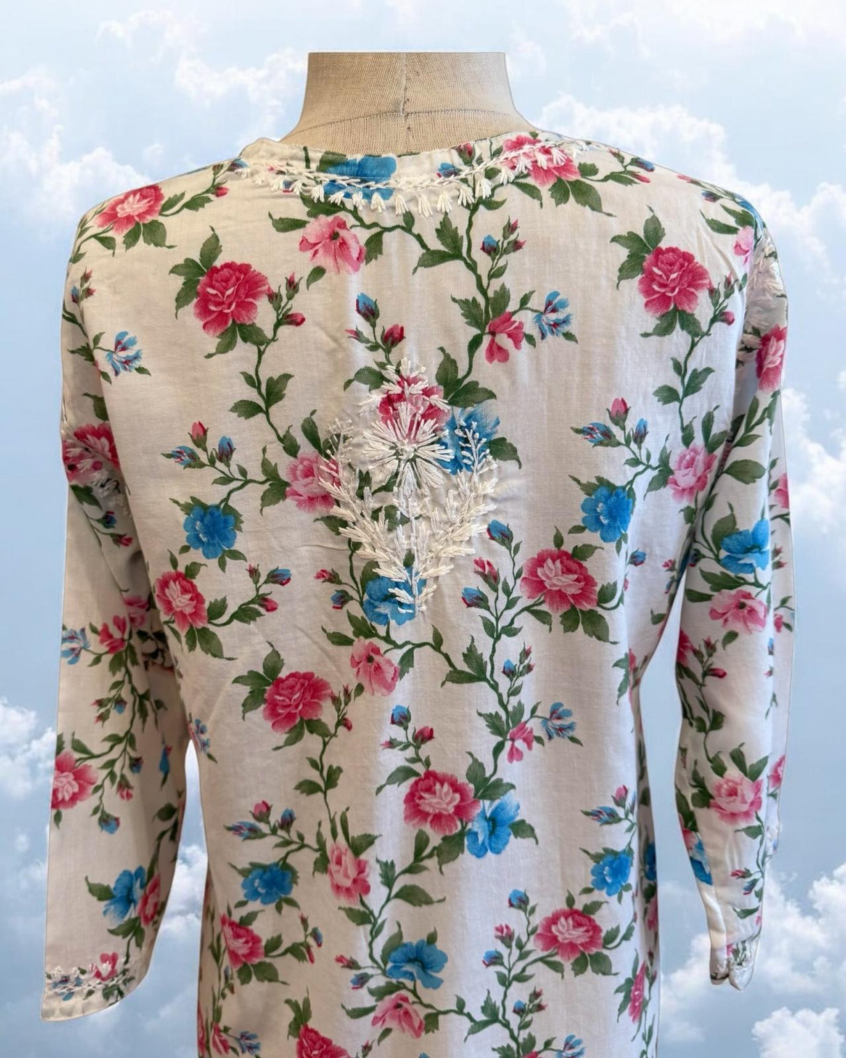 Floral print hand embroidery Kurti