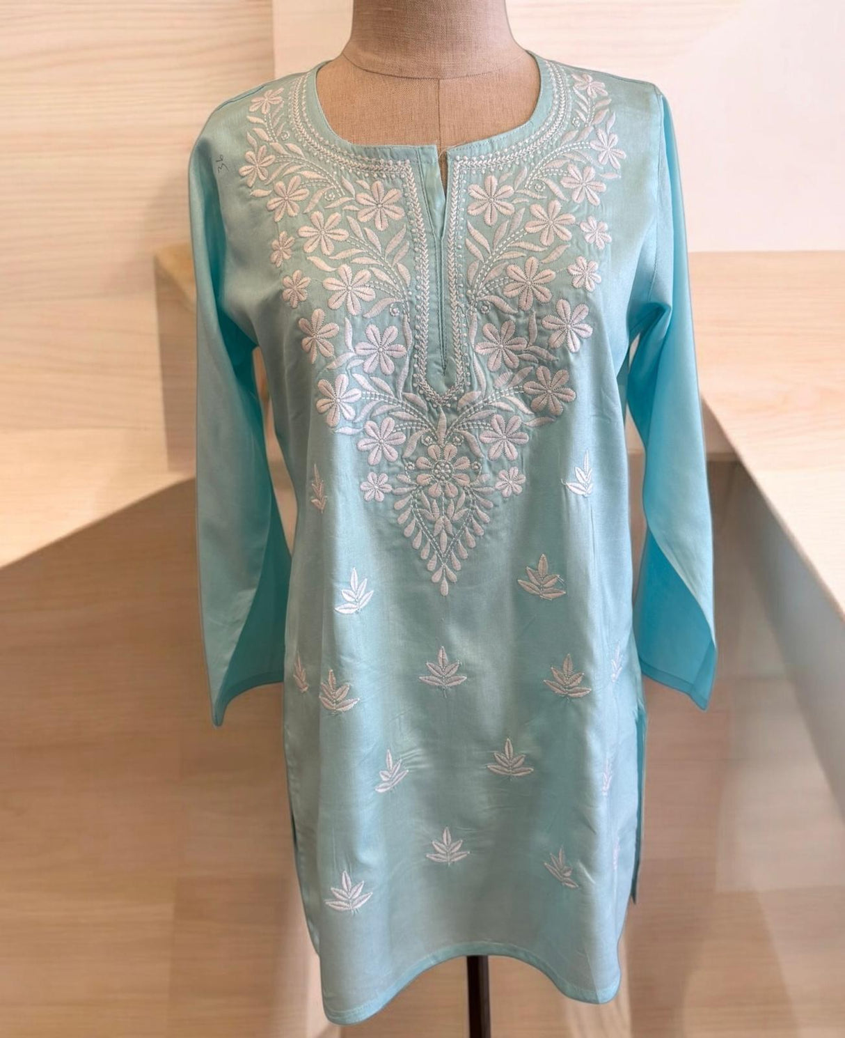 Women's Cotton Kurti with Chicken Embroidery