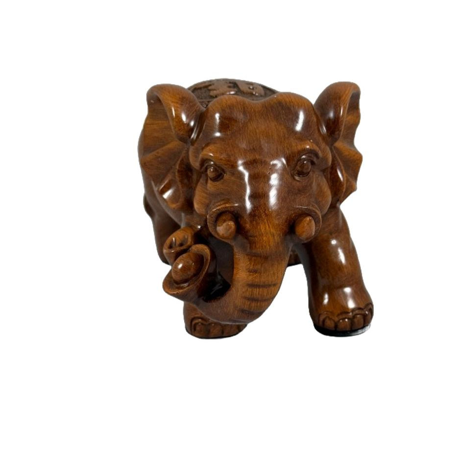 Hand Crafted Wooden Elephant Figurine Set