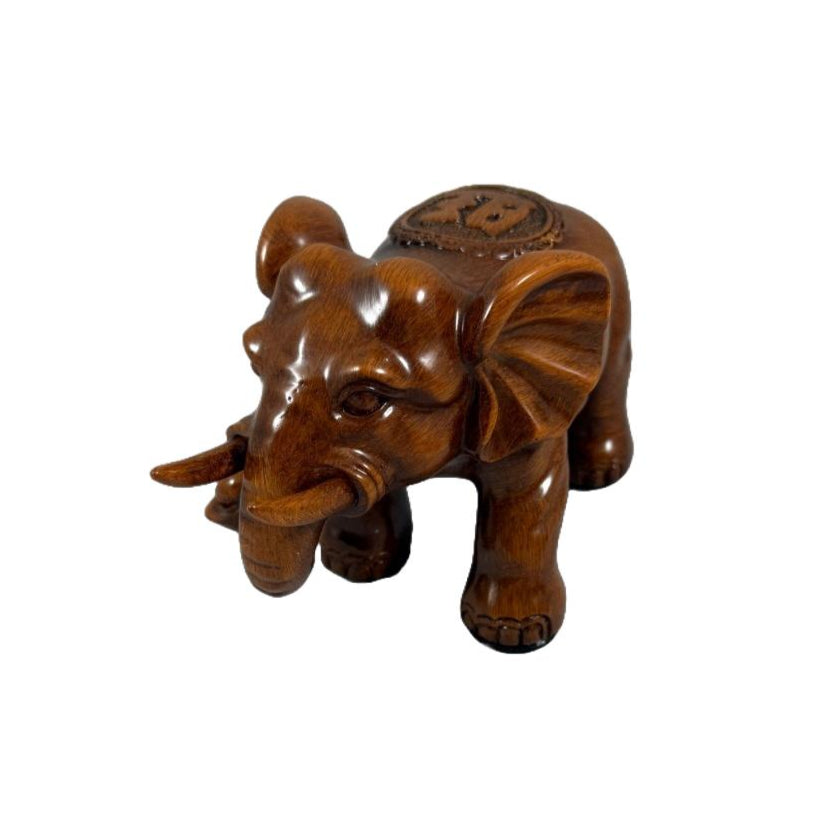 Hand Crafted Wooden Elephant Figurine Set