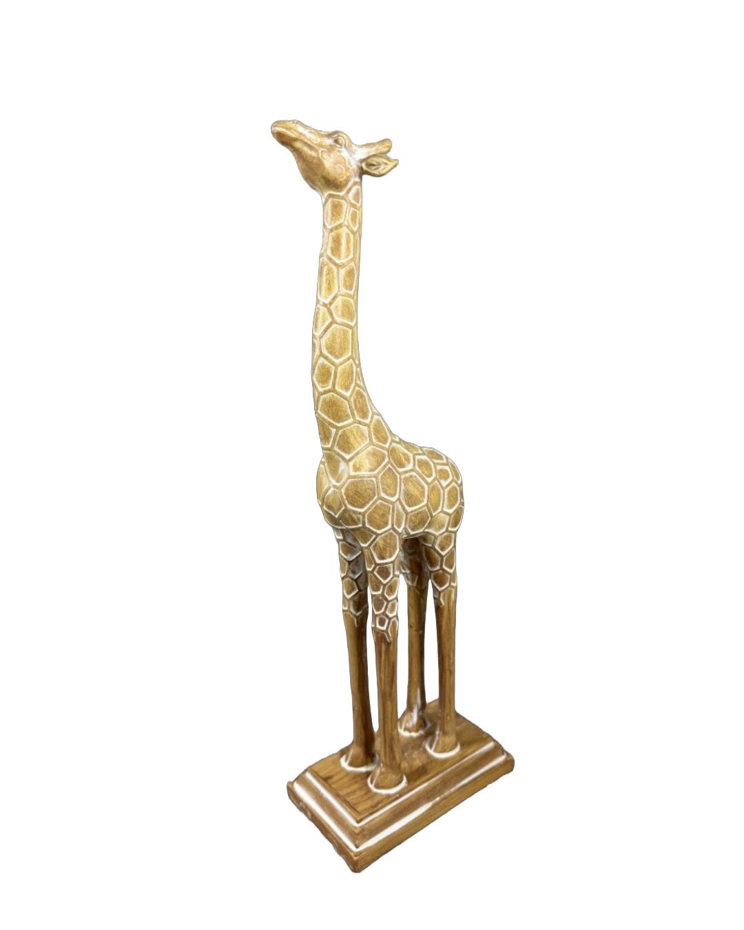 Handcrafted Tall Giraffe Figurine – Geometric Gold Finish