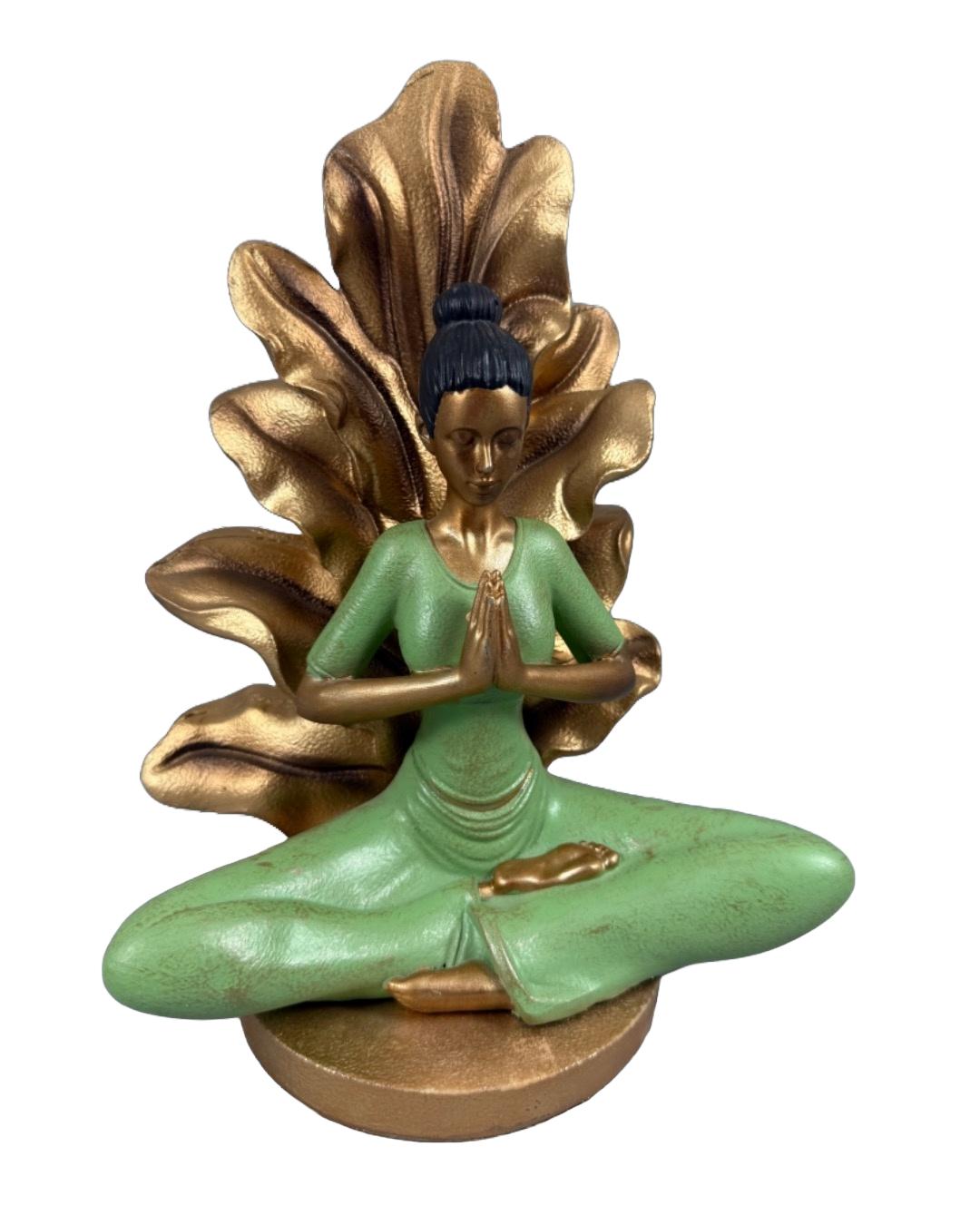 Serene Yoga Lady Figurine – Meditation Decorative Sculpture