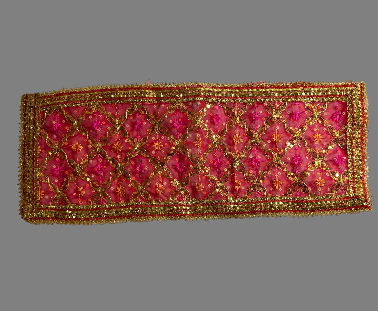 Traditional Embroidered Chunni / Dupatta for Mata Ji Idol & Home Decor