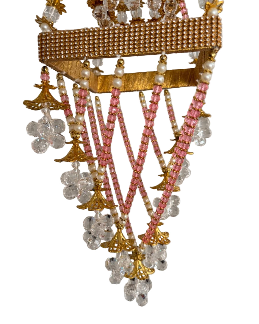 Handcrafted Crystal & Pearl Beaded Decorative Hanging