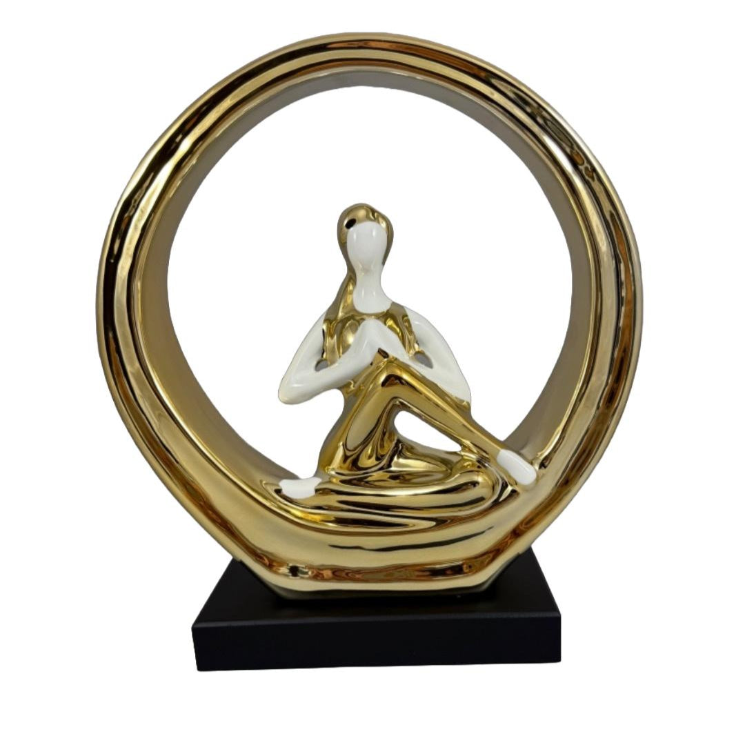 Modern Human Gold and White Figurine