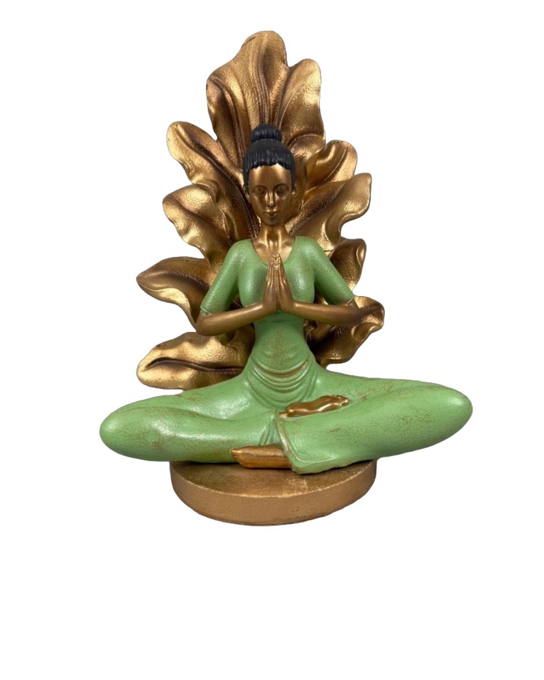 Serene Yoga Lady Figurine – Meditation Decorative Sculpture