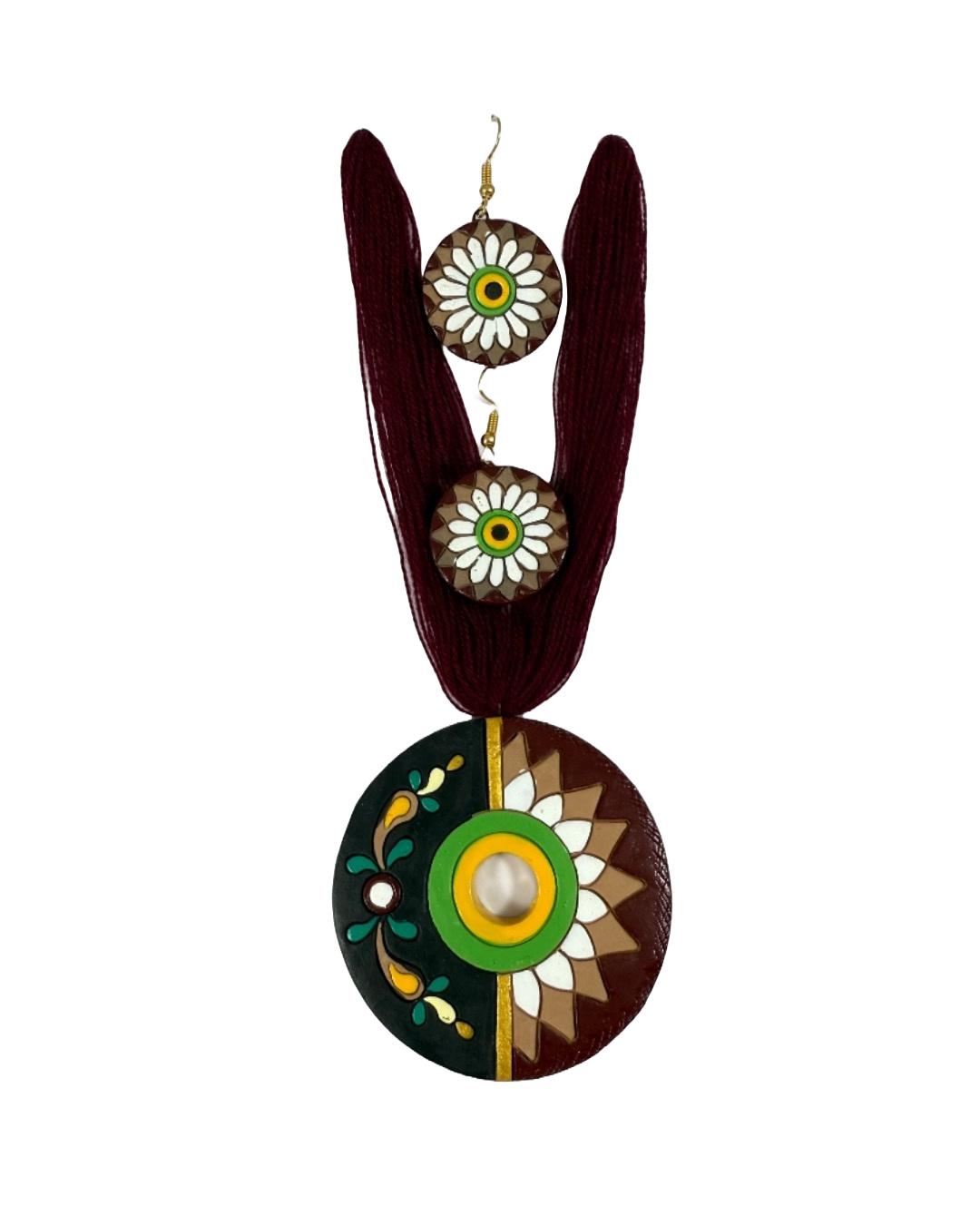 Handcrafted Tribal Pendant &amp; Earring Set – Ethnic Boho Jewelry