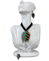 Handcrafted Leaf Pattern Terracotta Jewelry Set
