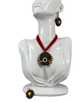 Handcrafted Terracotta Jewelry Set – Floral Mandala Design