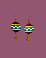 Hand-Painted Boho Drop Earrings – Artistic Statement Jewelry