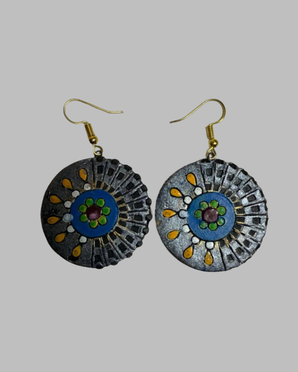 Handcrafted Terracotta Mandala Earrings