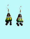 Colorful Handcrafted Terracotta Cone Earrings – Festival Collection