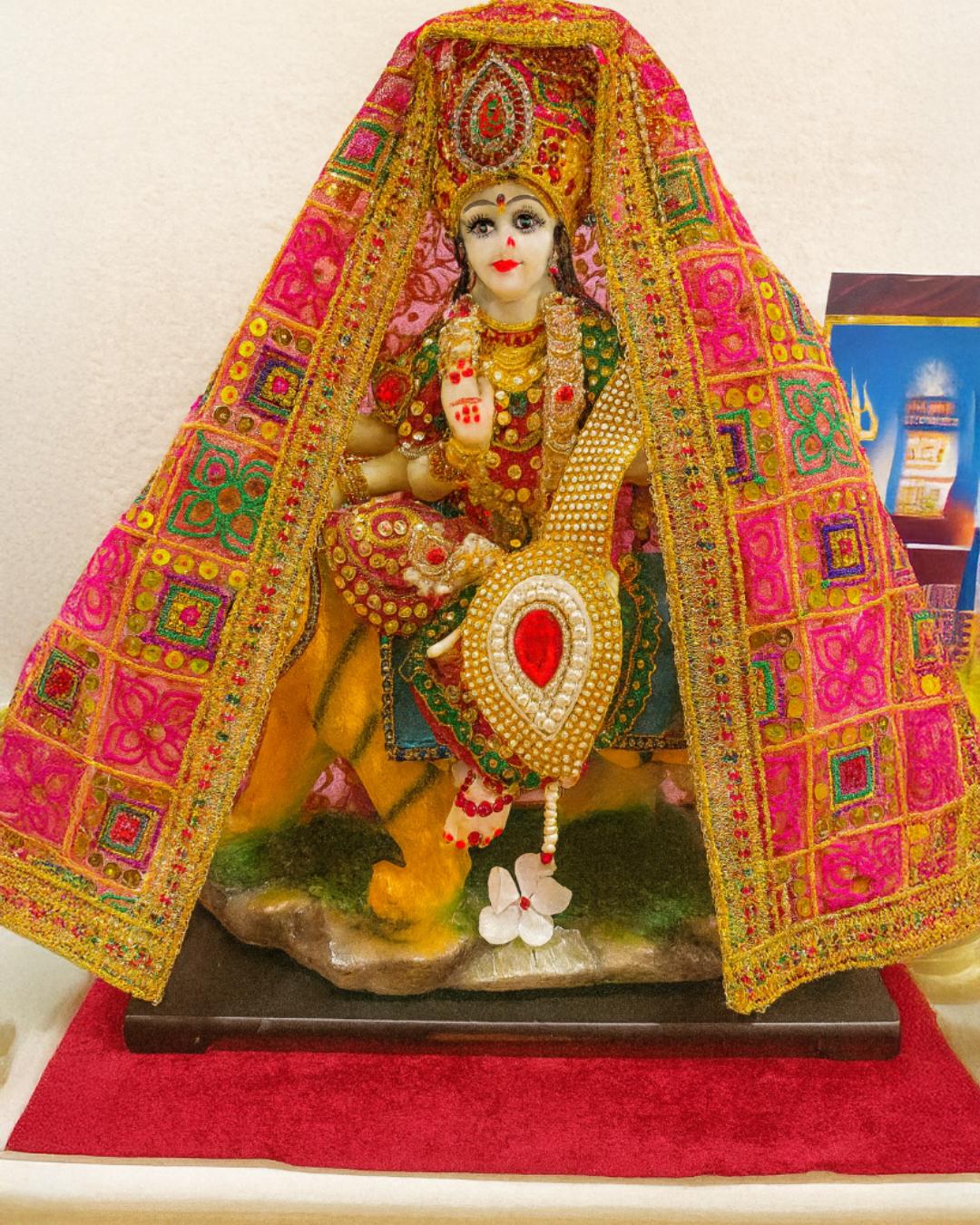 Traditional Embroidered Chunni / Dupatta for Mata Ji Idol & Home Decor