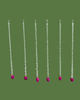 White Jasmine-Style Artificial Garland with Pink Floral Accent