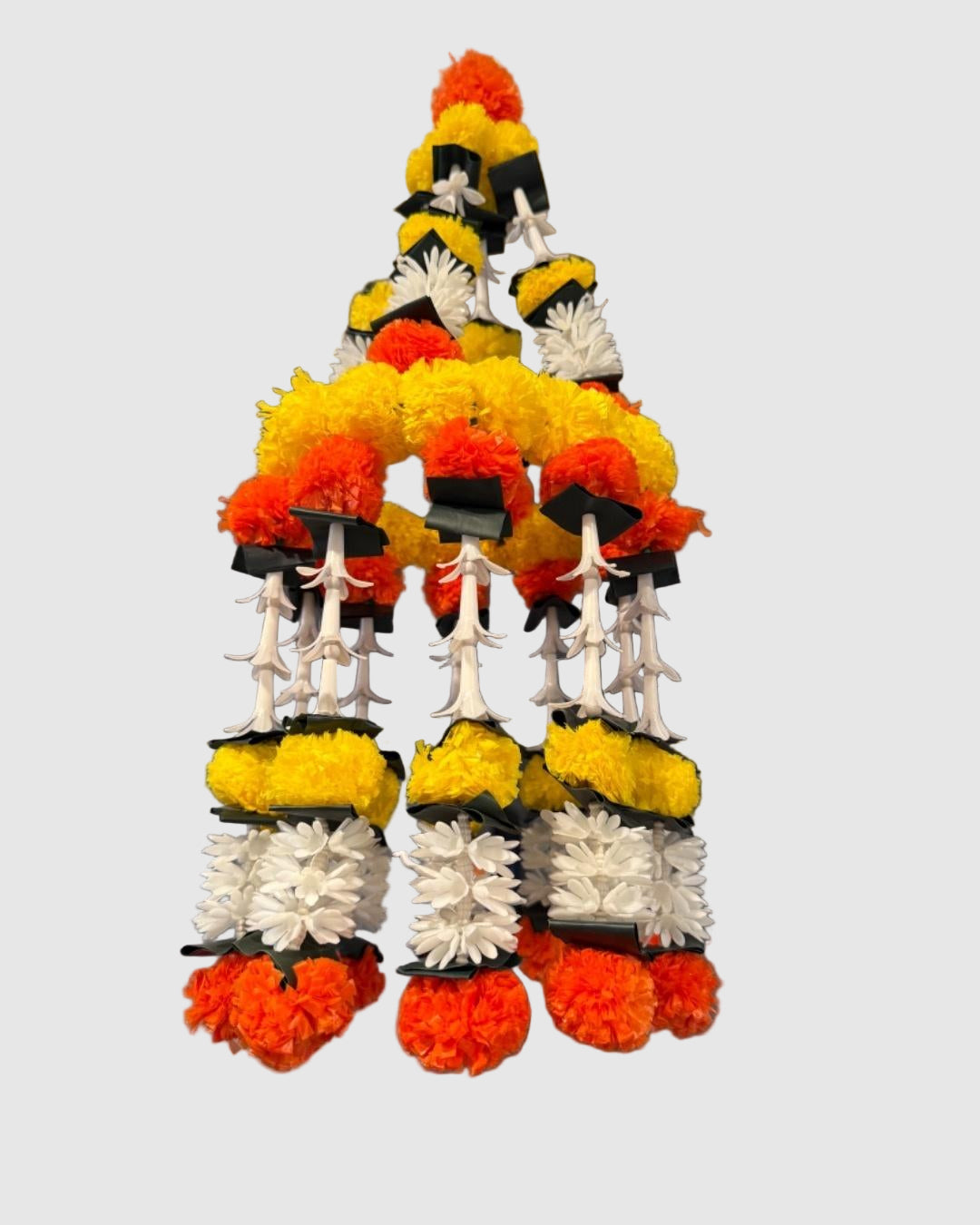 Handcrafted Decorative Hanging Toran – Yellow, Orange & White