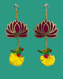 Shubh Labh Lotus Wall Hanging with Parrot & Pom-Pom Design