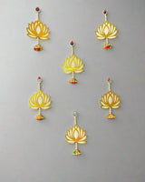 Lotus Wall Hanging with Pearls and Tassel