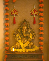 Lotus Wall Hanging with Pearls & Red Tassel