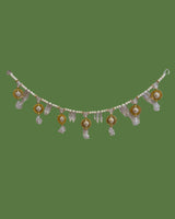 Crystal Elegance Toran – White & Gold Door Hanging for Festivals & Home Décor