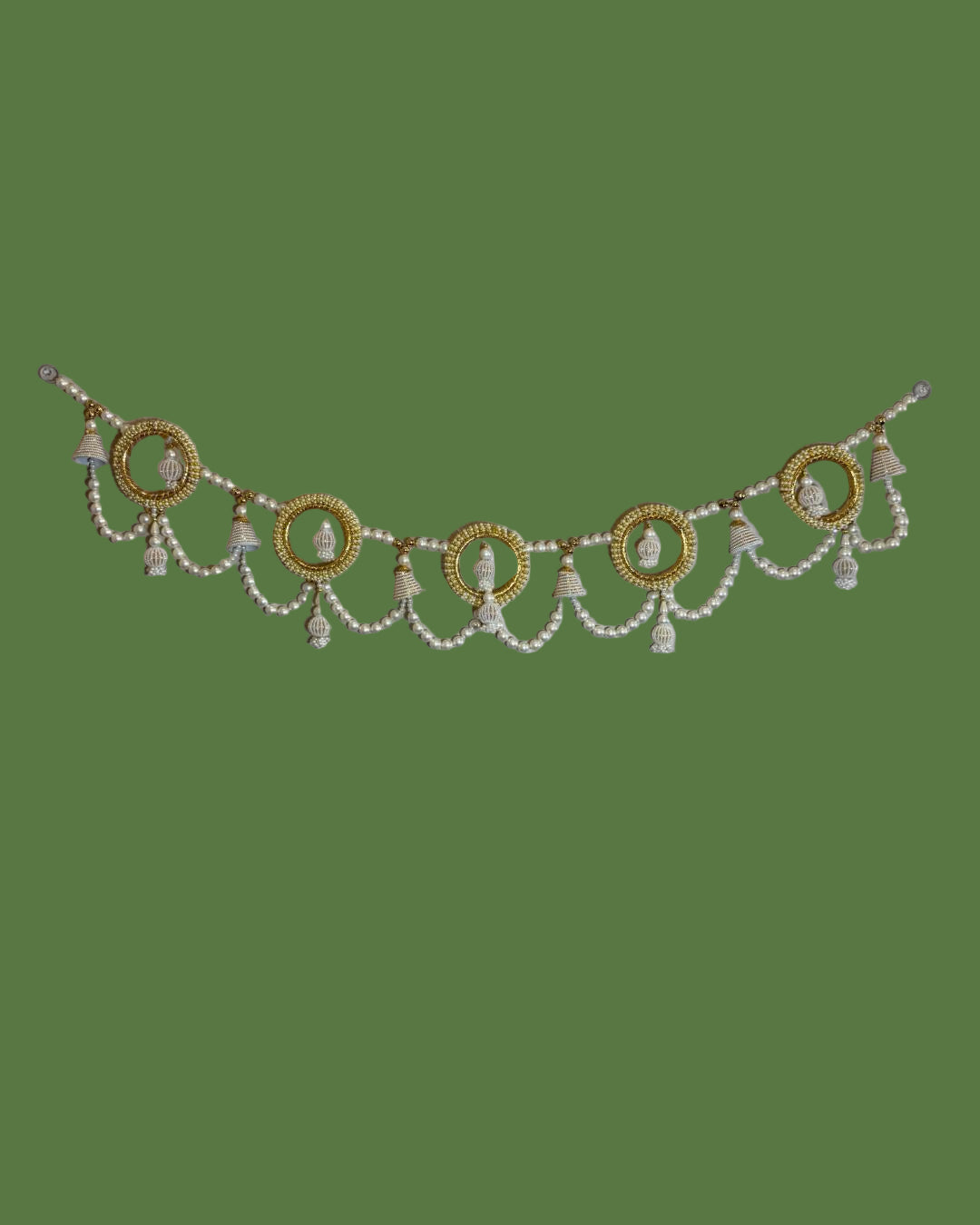 Luxury Pearl Toran with Golden Accents