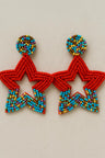 🌟 Vibrant Handcrafted Beaded Star Earrings