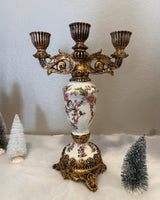 Antique-Style Ornate Three-Arm Candela