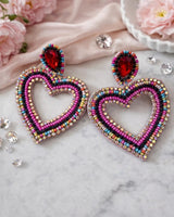 Rainbow Heart Sparkle Earrings