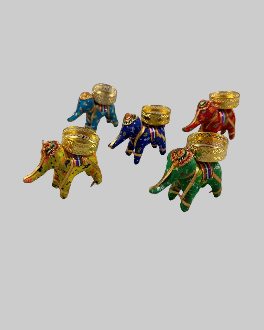 Handcrafted Decorative Elephant with Golden Basket