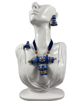 Handcrafted Terracotta Jewelry Set – Red And Gold Floral Design