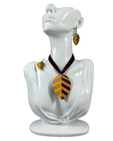 Handcrafted Leaf Pattern Terracotta Jewelry Set
